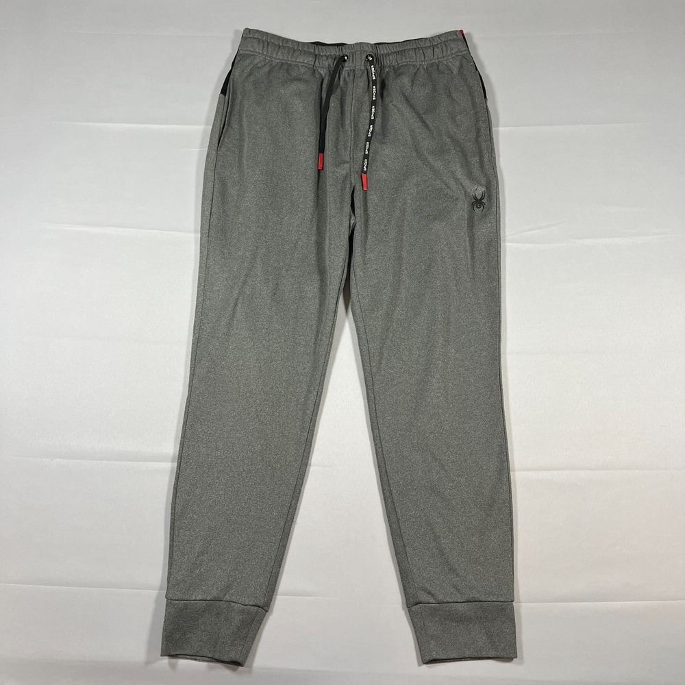 Spyder Active Jogger Pants Mens Large Gray Drawstring Waist Athleisure Running